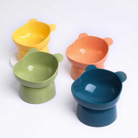 HKM-6560573 Oblique High Foot Anti-Tumble Pet Bowl for Cats and Dogs - Available in Multiple Colors