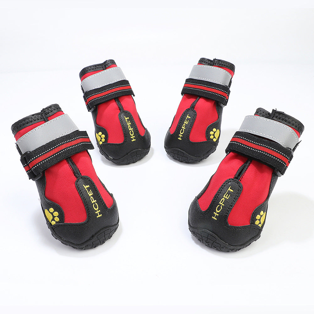 HKM-6561213 Waterproof Dog Shoes for Pets – Durable Cloth Material, Available in Black and Red, Sizes 2 to 8
