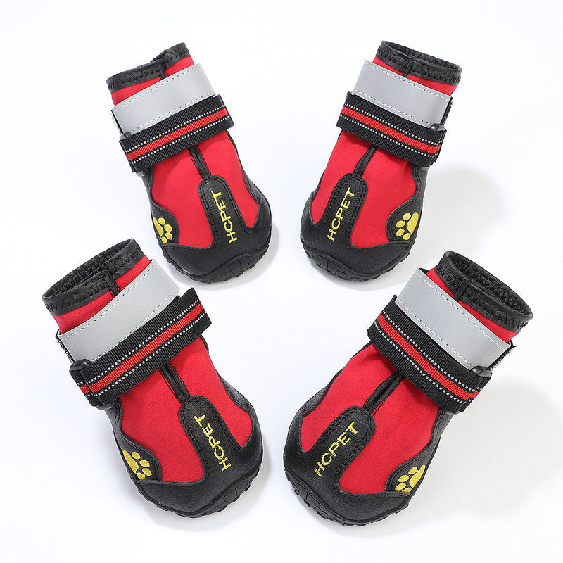 HKM-6561213 Waterproof Dog Shoes for Pets – Durable Cloth Material, Available in Black and Red, Sizes 2 to 8