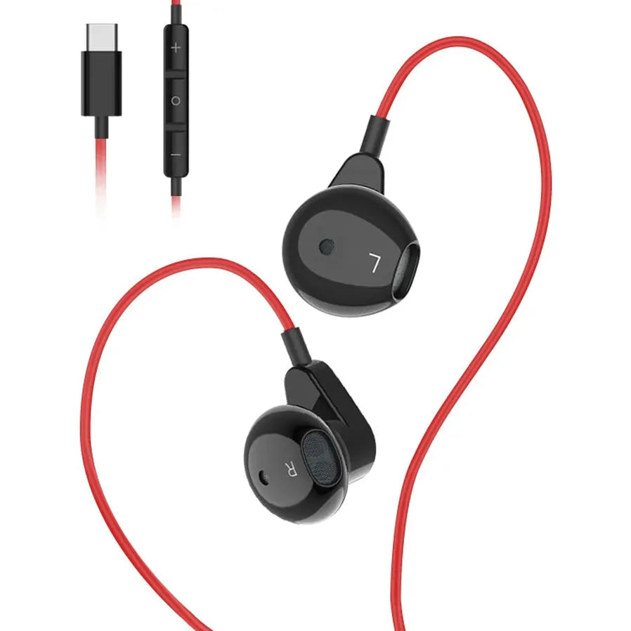 HKM-656211 Type-C Stereo Wired Earphones with Microphone for iPhone 15 Pro Max and Android Devices