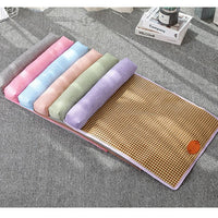 HKM-656339 Rattan and Cotton Linen Pet Sleeping Mat for Cats and Dogs - Various Sizes Available
