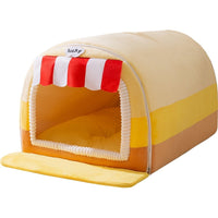 HKM-6564413 Stylish Painted Pet Bed for Large Dogs - Available in Rock Yellow, Lucky Green, and Coffee Brown