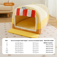 HKM-6564413 Stylish Painted Pet Bed for Large Dogs - Available in Rock Yellow, Lucky Green, and Coffee Brown