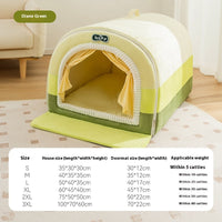 HKM-6564413 Stylish Painted Pet Bed for Large Dogs - Available in Rock Yellow, Lucky Green, and Coffee Brown