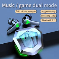 HKM-656467 Low Latency Gaming Earbuds with Mic, Wireless TWS Headset for Bass Audio Sound Positioning, Sports Ready