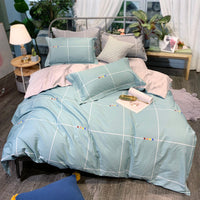 HKM-656467 Nordic 4-Piece Cotton Bed Linen Set with Quilt Cover in Various Colors