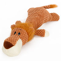 HKM-6565181 Bite-Resistant Plush Dog Toy - Lying Wolf, Elephant, and Lion (28cm)