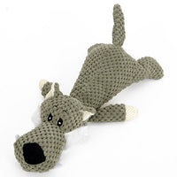 HKM-6565181 Bite-Resistant Plush Dog Toy - Lying Wolf, Elephant, and Lion (28cm)
