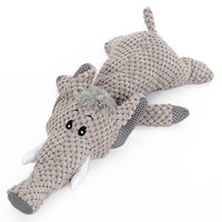 HKM-6565181 Bite-Resistant Plush Dog Toy - Lying Wolf, Elephant, and Lion (28cm)