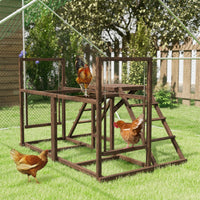 HKM-6565821 Chicken Activity Play Set with Swings, Ladders, and Multi-Level Perches for Enrichment and Exercise