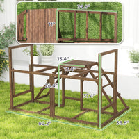 HKM-6565821 Chicken Activity Play Set with Swings, Ladders, and Multi-Level Perches for Enrichment and Exercise