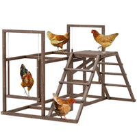 HKM-6565821 Chicken Activity Play Set with Swings, Ladders, and Multi-Level Perches for Enrichment and Exercise