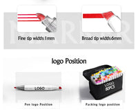 HKM-656595 168 Colour Brush Tip Alcohol Markers for Sketching and Art Design
