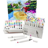 HKM-656595 168 Colour Brush Tip Alcohol Markers for Sketching and Art Design