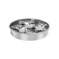HKM-6566333 Stainless Steel Rotating Slow-Feeding Pet Bowl with Bone Design, 304 Material