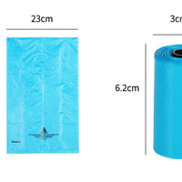 HKM-6566589 Eco-Friendly Degradable Dog Waste Bags - 8 Rolls, 15 Bags/Roll, Continuous Flat Mouth Design