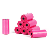 HKM-6566589 Eco-Friendly Degradable Dog Waste Bags - 8 Rolls, 15 Bags/Roll, Continuous Flat Mouth Design