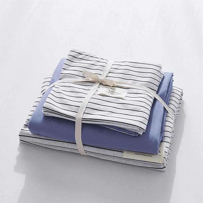 HKM-656787 Cotton Four-Piece Bed Sheet Set with Quilt Cover in Multiple Sizes
