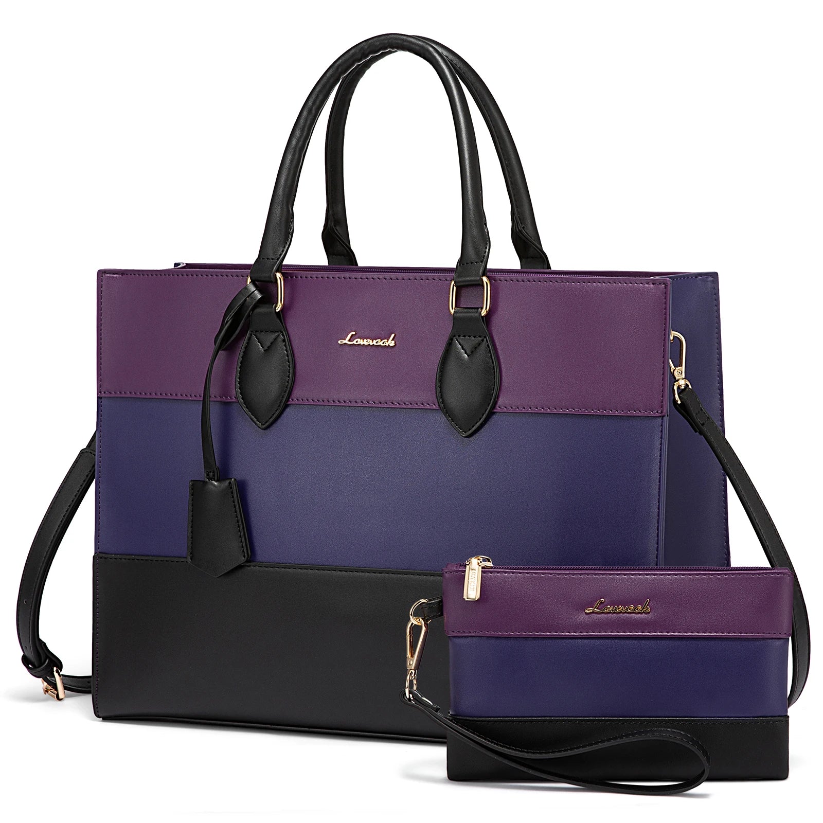 HKM-656851 Designer Laptop Tote Bag for 15.6 Inch Computers with Clutch Purse for Women