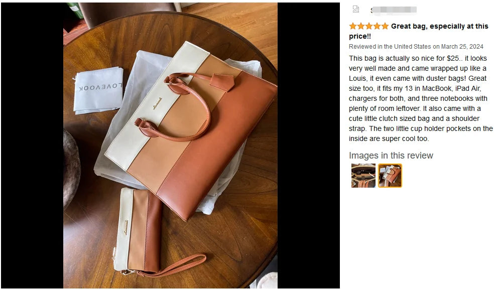 HKM-656851 Designer Laptop Tote Bag for 15.6 Inch Computers with Clutch Purse for Women