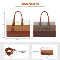 HKM-656851 Designer Laptop Tote Bag for 15.6 Inch Computers with Clutch Purse for Women