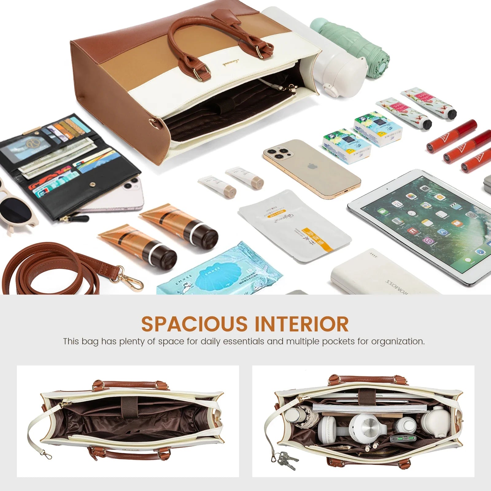 HKM-656851 Designer Laptop Tote Bag for 15.6 Inch Computers with Clutch Purse for Women