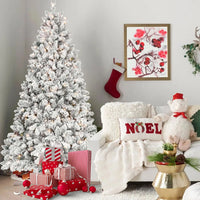 HKM-656915 7.5ft Mini PVC Mixed Flocked Artificial Christmas Tree with 500-1000 LED Lights and Pine Cone Decorations