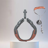 HKM-6569405 Elegant Silver and Vitality Orange Nylon Pet Walking Dog Strap Vest with Traction Rope