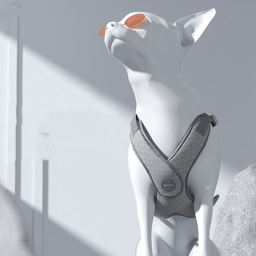 HKM-6569405 Elegant Silver and Vitality Orange Nylon Pet Walking Dog Strap Vest with Traction Rope