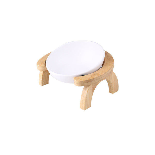 HKM-6570301 Oblique Ceramic Cat Food Bowl with Adjustable Angle - 300ML & 600ML Options