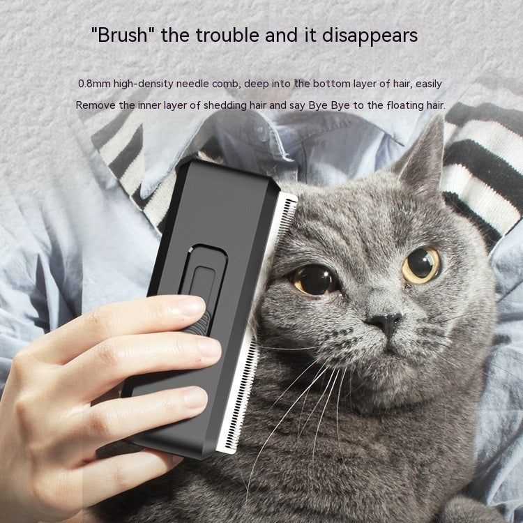 HKM-6571709 Two-in-One Pet Hair Cleaning Comb for Dogs and Cats - ABS and Stainless Steel Design