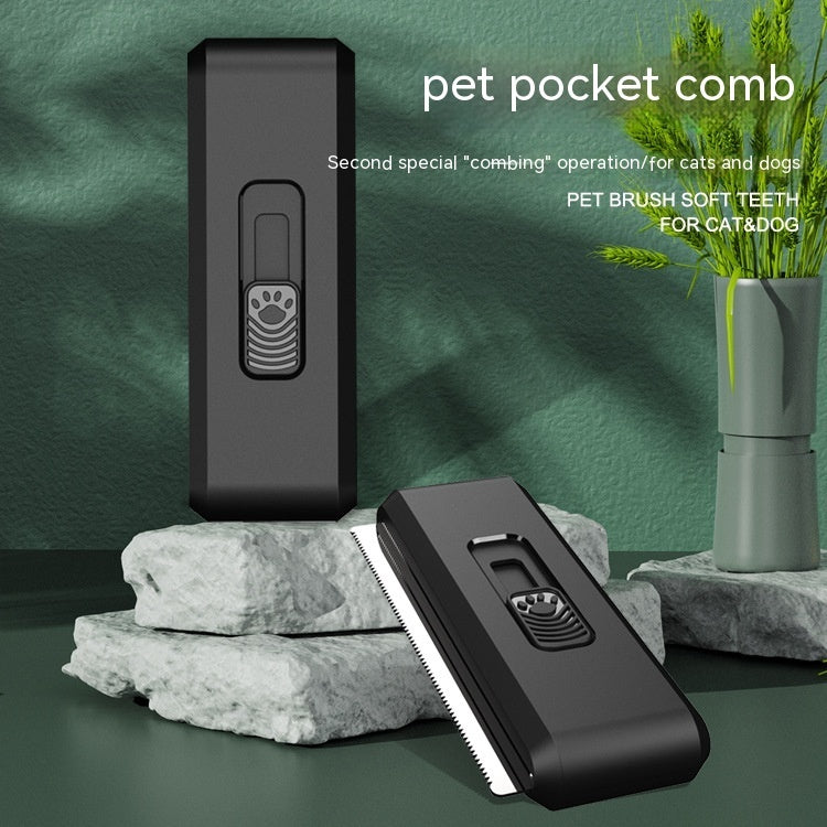 HKM-6571709 Two-in-One Pet Hair Cleaning Comb for Dogs and Cats - ABS and Stainless Steel Design