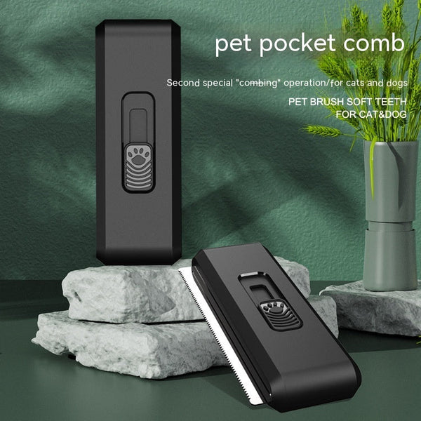 HKM-6571709 Two-in-One Pet Hair Cleaning Comb for Dogs and Cats - ABS and Stainless Steel Design