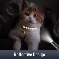 HKM-6572093 Reflective Denim Pet Collar for Cats and Dogs - Casual Style in Multiple Colors