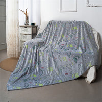 HKM-657299 Luminous Coral Cartoon Dinosaur Flannel Blanket - Soft and Cozy - Multiple Sizes Available