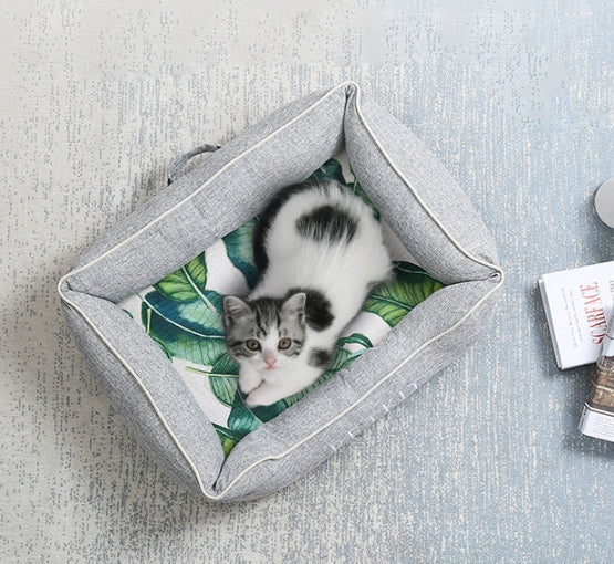 HKM-6574141 Reversible Pet Cooling and Heating Mattress with Memory Cotton and Oxford Fabric Base