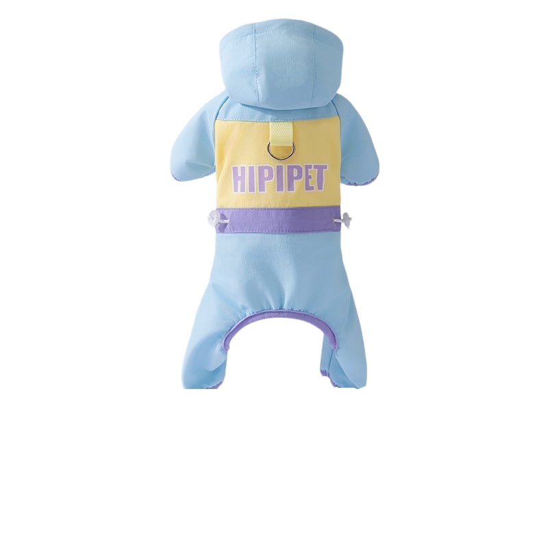 HKM-6574653 Winter Color-Block Fleece Jumpsuit for Small and Medium Dogs with Hood