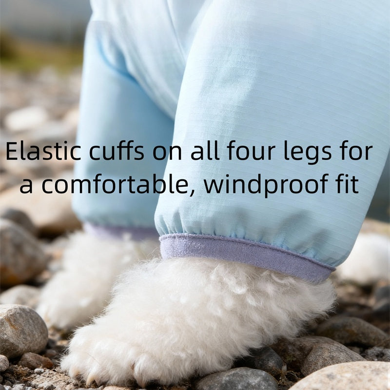HKM-6574653 Winter Color-Block Fleece Jumpsuit for Small and Medium Dogs with Hood