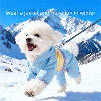 HKM-6574653 Winter Color-Block Fleece Jumpsuit for Small and Medium Dogs with Hood