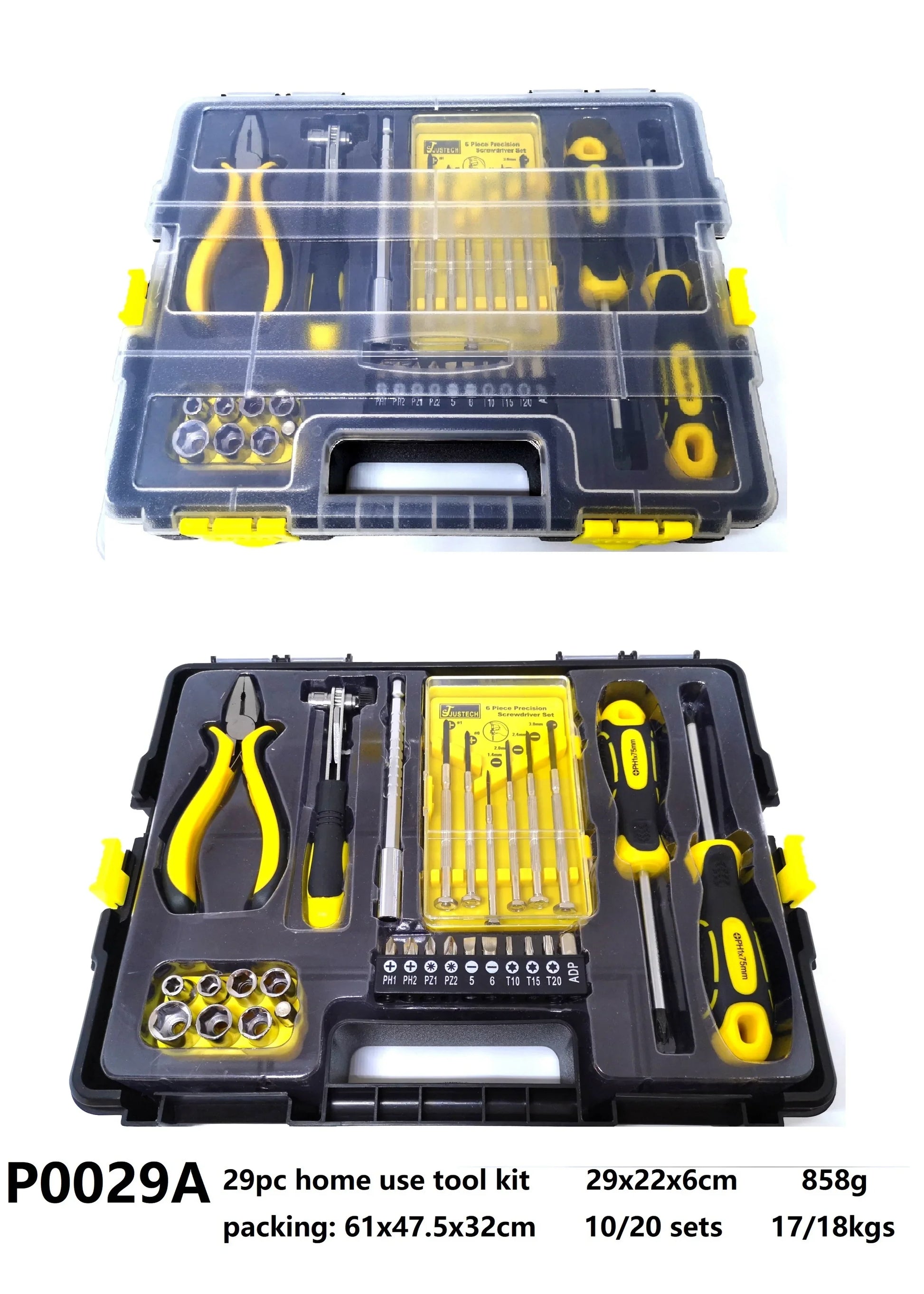 HKM-657491 29-Piece Home Tool Kit for DIY and Repairs, Portable and Versatile Tool Set