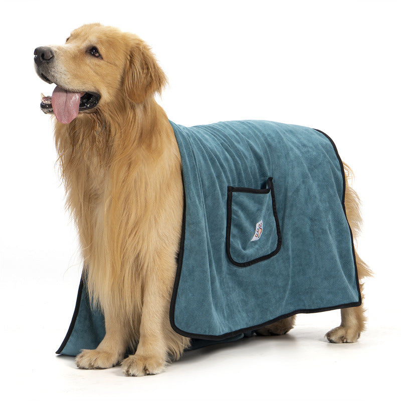 HKM-6575549 Quick-Drying Super Absorbent Fiber Bath Towel for Dogs - 130x70cm