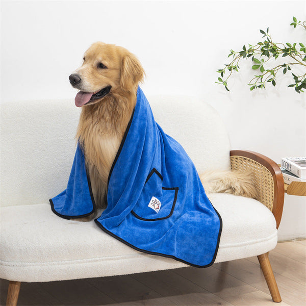 HKM-6575549 Quick-Drying Super Absorbent Fiber Bath Towel for Dogs - 130x70cm