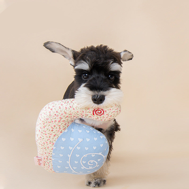 HKM-6576701 Interactive Snail Plush Dog Toy - Cotton Biting Toy for Dogs