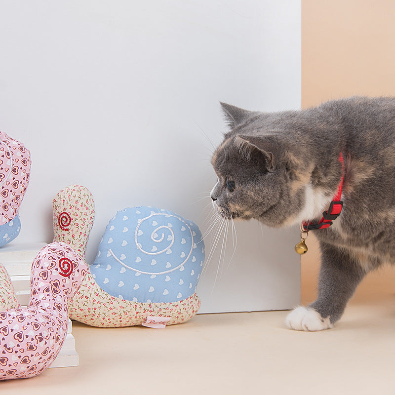 HKM-6576701 Interactive Snail Plush Dog Toy - Cotton Biting Toy for Dogs