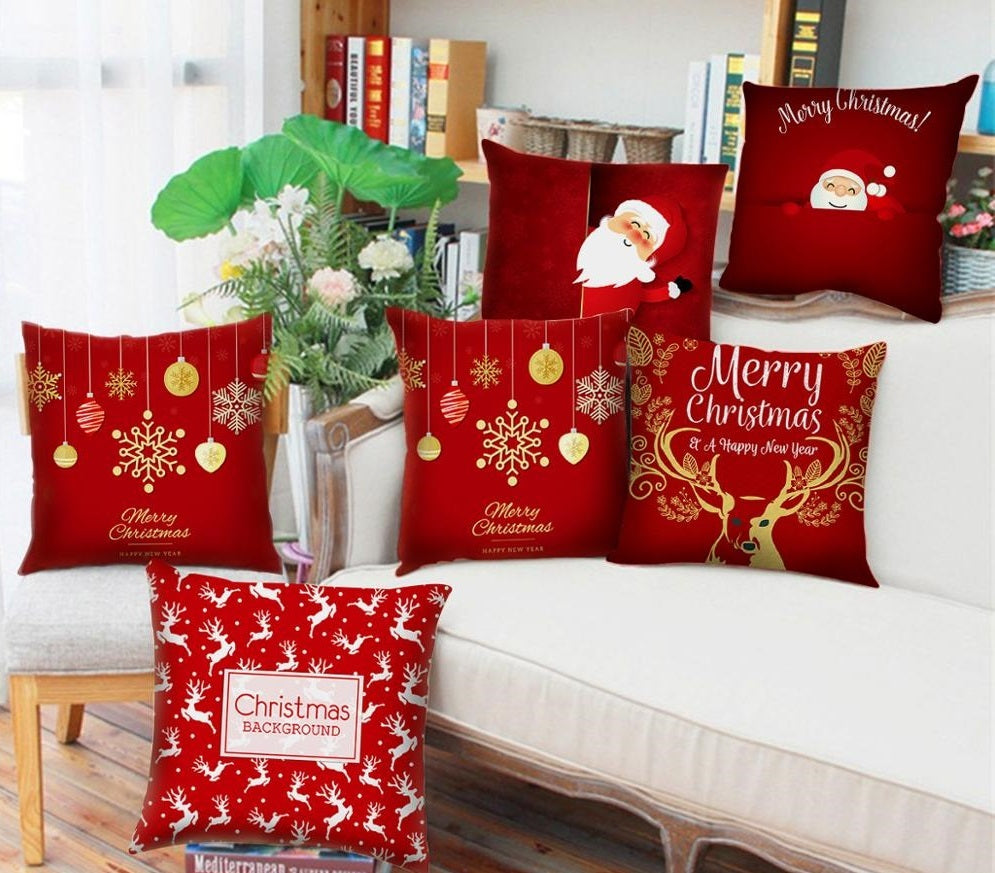 HKM-657683 Modern Polyester Pillowcase with Lattice Deer Design - 45x45cm Cushion Cover