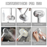 HKM-6577341 Spray Cat Brush with Water Tank for Effective Shedding and Pet Hair Removal