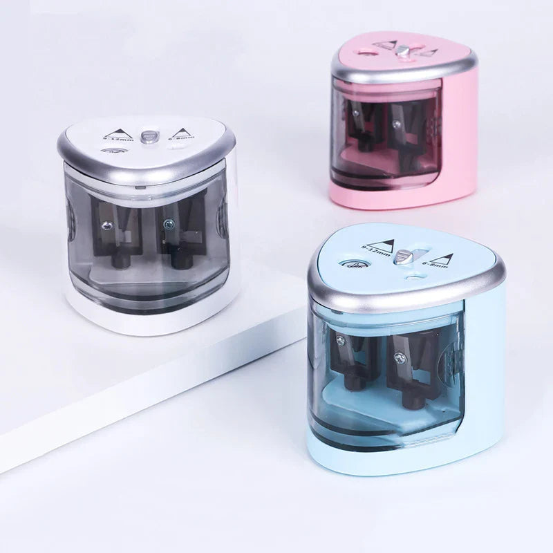 HKM-657747 Detachable Electric Pencil Sharpener for School and Office, Automatic or Manual with Battery, Compact Design