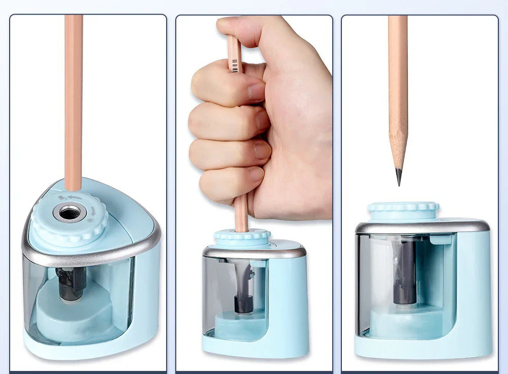 HKM-657747 Detachable Electric Pencil Sharpener for School and Office, Automatic or Manual with Battery, Compact Design