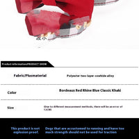 HKM-6577853 Stylish Leather Stitching Mesh Bow Pet Collar in Classic Khaki, Bordeaux Red & Rhine Blue