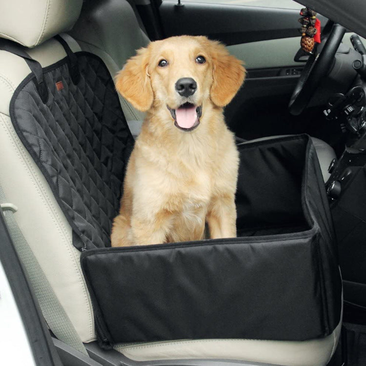 HKM-6578109 Dog Car Front and Rear Pet Cushion - Black Oxford Cloth, 45x45x58CM, Thickened Three-Dimensional Lining